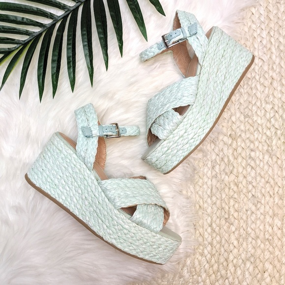 ASOS Thierry Raffia Mint Wedges - Picture 3 of 7